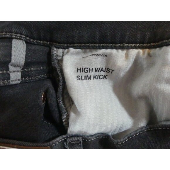 7 For All Mankind 26 Jeans High Waist Slim Kick Frayed Hem Gray - Picture 8 of 11